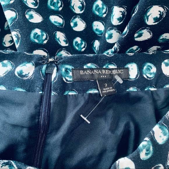 Banana Republic Geometric Watercolor Pleated Summer All Over Print Skirt Sz 2 - Picture 5 of 6